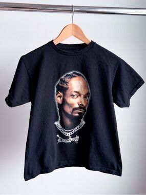 Snoop Dogg Portrait Graphic Baby Tee * Dogg Supply Black Rap T-Shirt